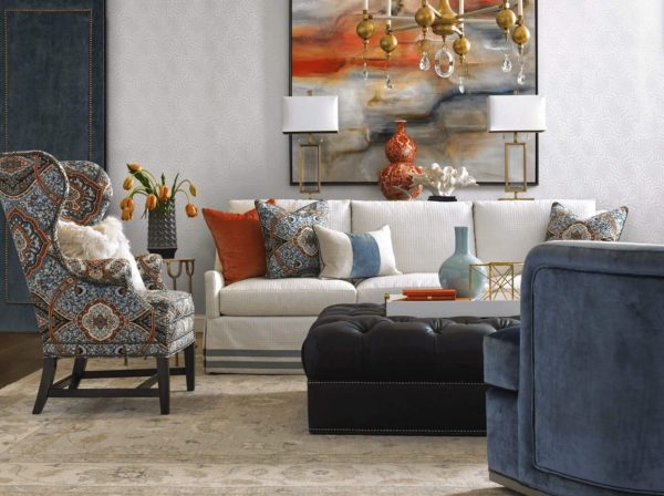 wesley hall heathcliff chair eclectic contemporary living room