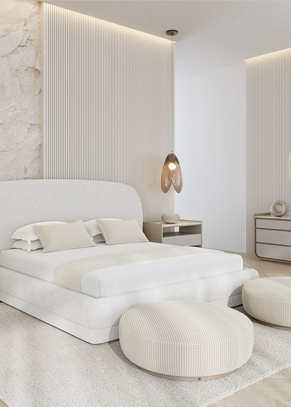 Adriana Hoyas Lua bed - a soft upholstered bed 